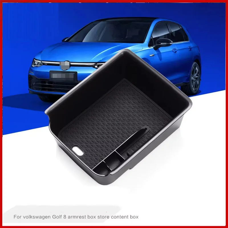 

For VW Golf 8 2021 2022 2023 2024 ABS Center Armrest Storage Box Container Stowing Glove Box Car Accessories