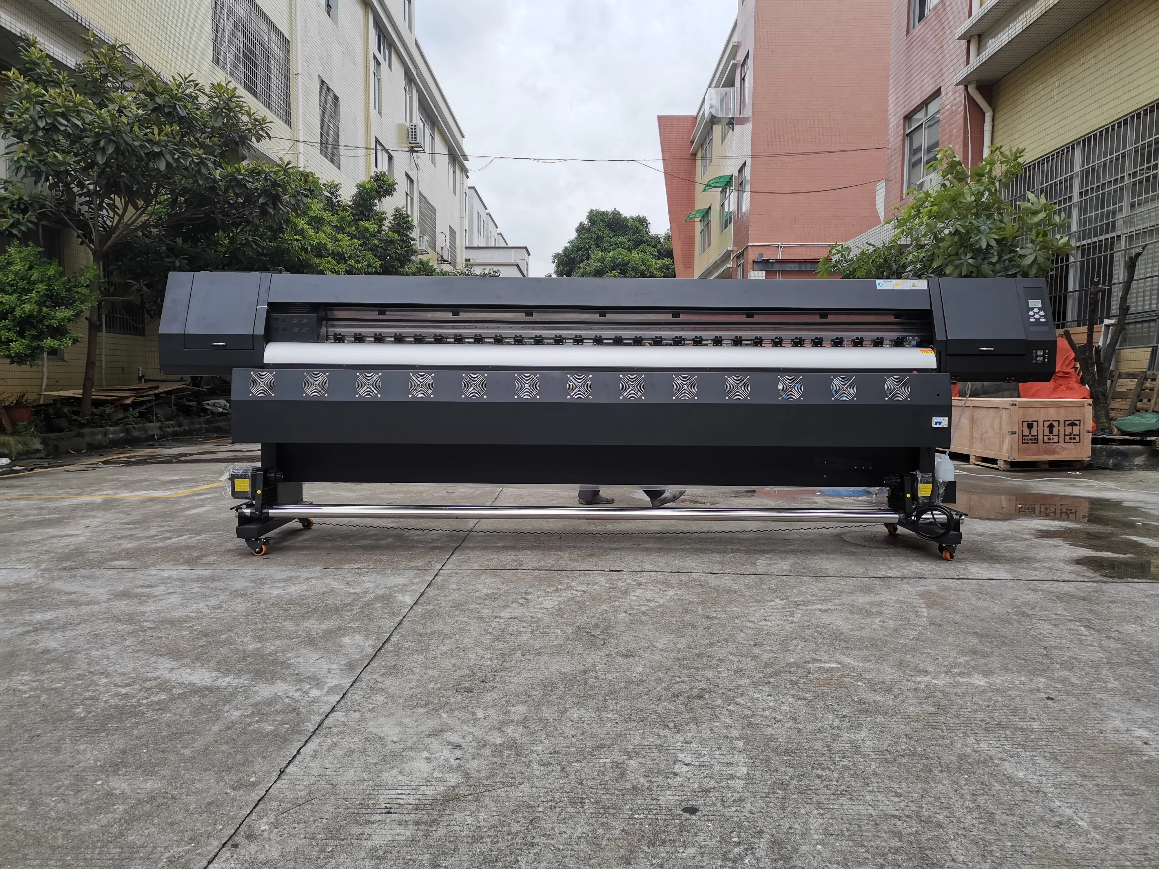 3.2m Eco Solvent Printer Machine en Cutter XP600 I3200 Printkop Grootformaat Flex Banner Printer Plotter