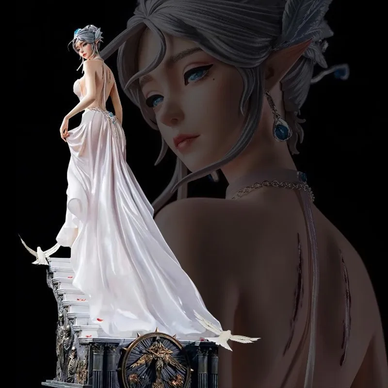 Dynamic Glance Frost Maiden Statue, Anime Art Figure With Ice Sculpture Aesthetic, Premium Display Piece