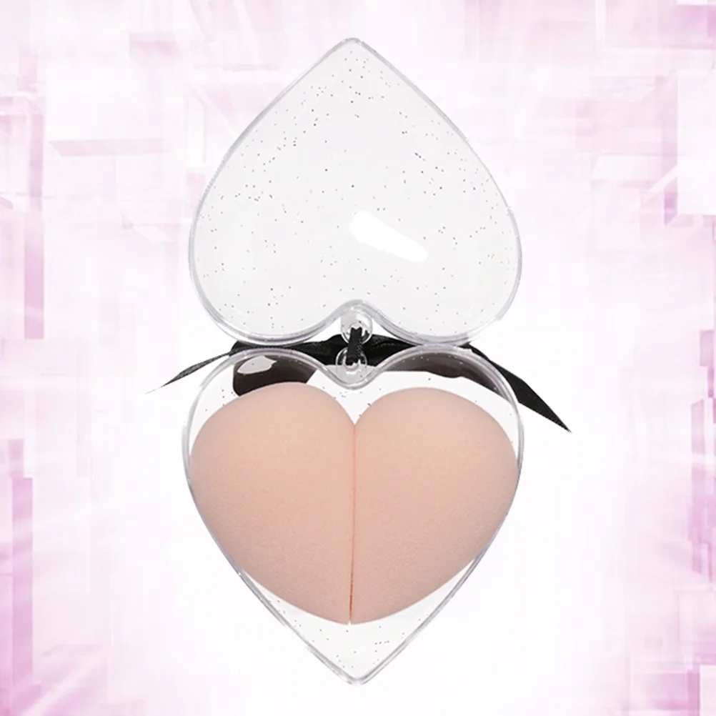 Juego de esponjas de maquillaje con forma de corazón, huevo suave para base, crema en polvo, herramienta de mezcla duradera, 2 uds.