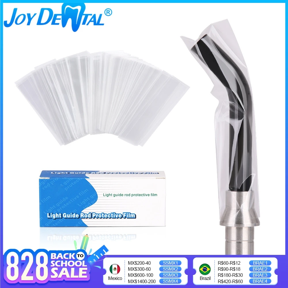 

200 Pcs/Box Dental Disposable Light Guide Rod Protective Film Sheath Sleeve Cover 18*67MM Plastic For Curing Light Stick