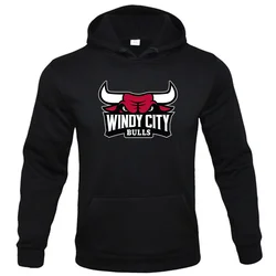 Chicago Bulls Team Logo Printed Men's Brushed Hoodie Sports Casual Fashion Men's Spring and Autumn Men's Pullover Loose Street T