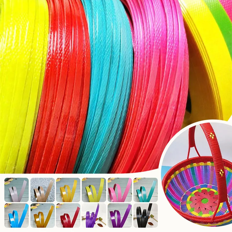 16mm 500g PET Plastic Weaving Strips for Basket Making DIY Handmade Craft Strapping Band Colorful Packing Tape