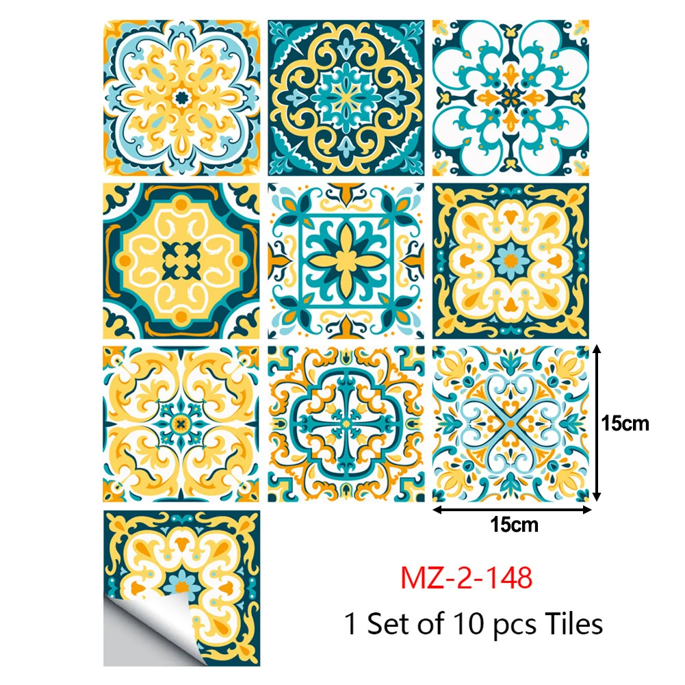 Stickers Tile Stickers 3D Tile Stickers Self-adhesive Wall Or Floor 10PCS 15x15 Cm Bathroom Mosaic Tile Stickers