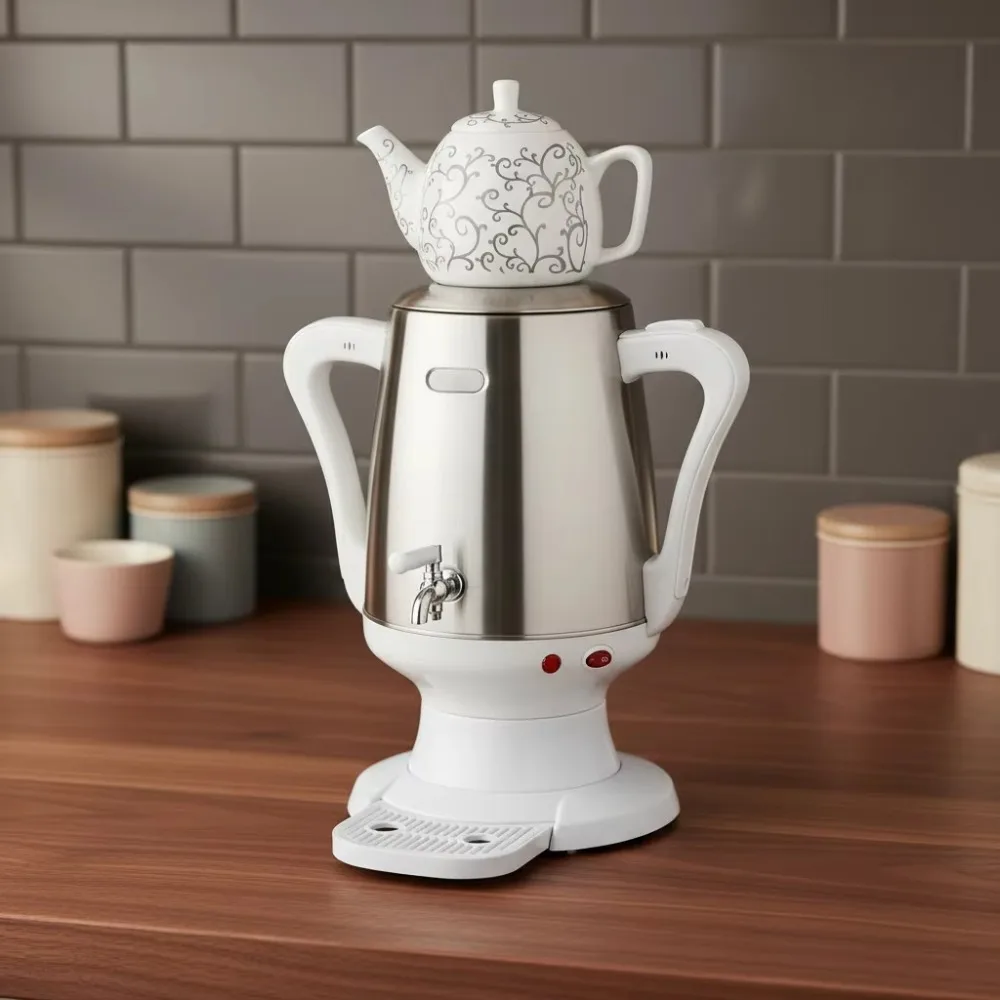 3.5-Liter stainless steel white teapot portable automatic power failure 360 degrees