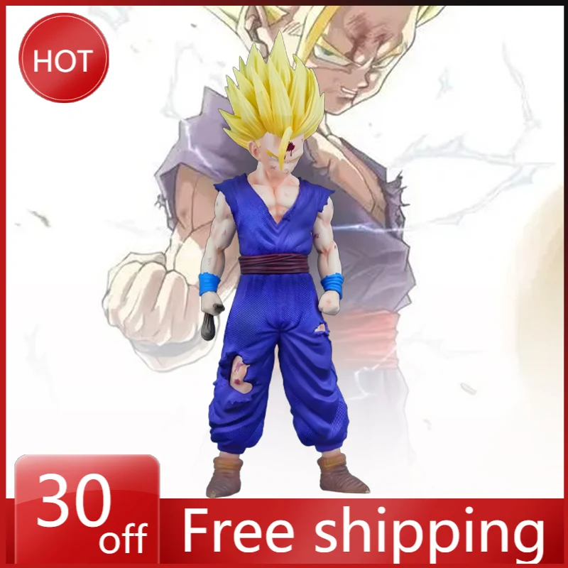 

29cm Dragon Ball Figure 2%Son Gohan Super Saiyan Anime GK Model Pvc Desktop Ornament Decorations Holiday Gifts Children Toys
