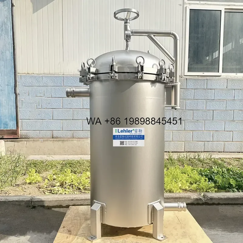 Wmwmnu Hot Sale Water Wine Juice Honey Filtration Multi Cartridge SS304 316L Housing Vertical Style Manual Bag Filter