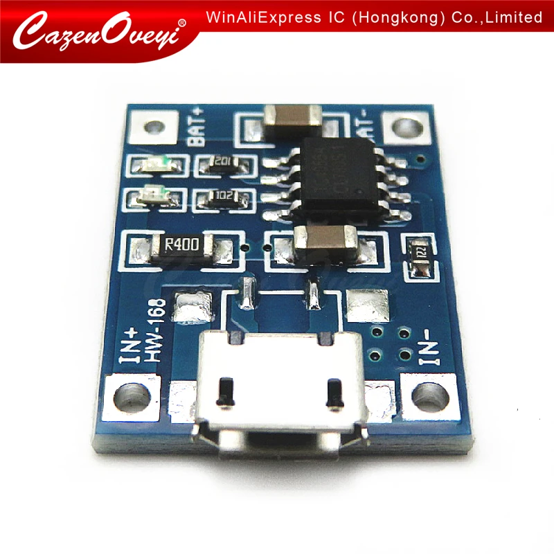 5pcs/lot USB 5V 1A 18650 TP4056 Lithium Battery Charger Module Charging Board With Dual Functions In Stock