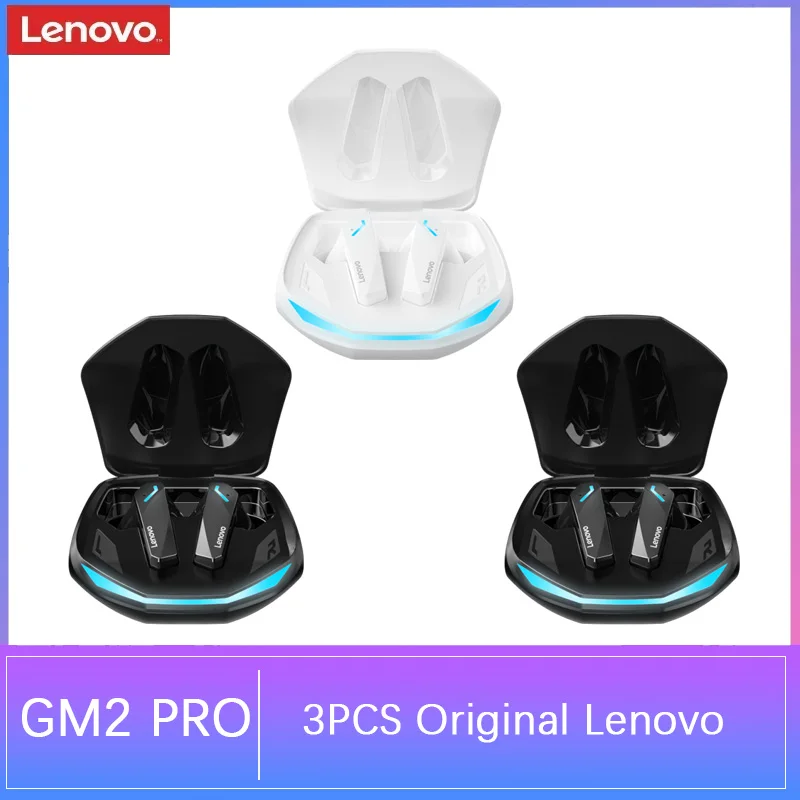 3PCS Original Lenovo GM2 Pro 5.3 Earphones Bluetooth Wireless Earbuds Low Latency Headphones HD Call Dual Mode Gaming Headset