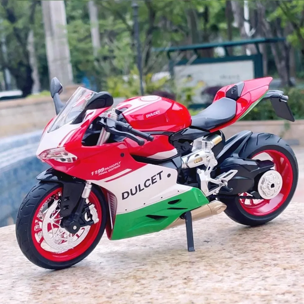 Duży 1:9 1199 RR1000 Model motocykla samochodzik do zabawy amortyzacja koła kierownica metalowe modele silników odlewanych ciśnieniowo Hobby ozdoby prezenty