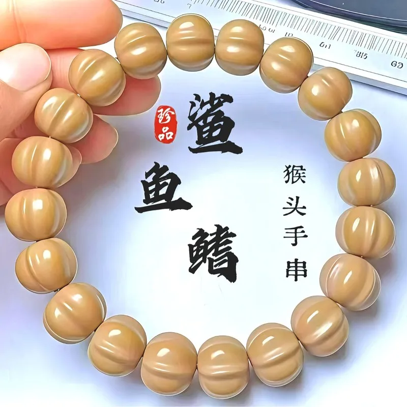 Monkey Head Short-Stem Four-Flower Shark Fin Bracelet, Monkey Head Fine Craft Walnut Shark Fin Single Bracelet