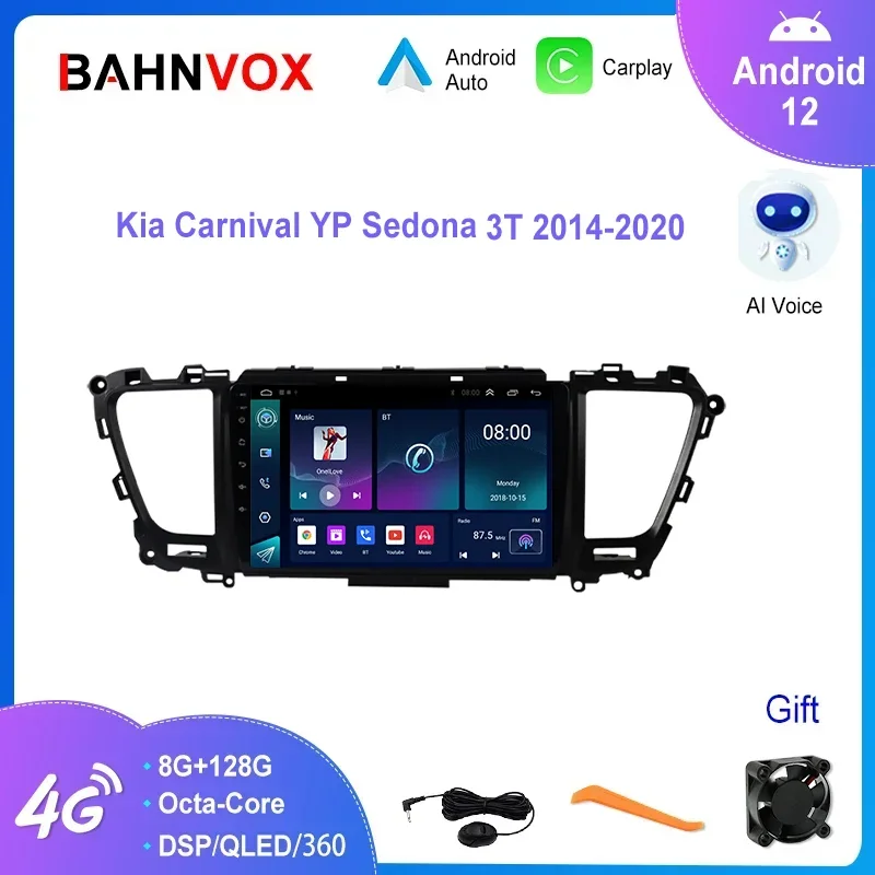 

9" Android 12.0 Car Radio for Kia Carnival YP Sedona 2014-2020 Multimedia Video Player GPS Navigation Stereo Carplay Head Unit