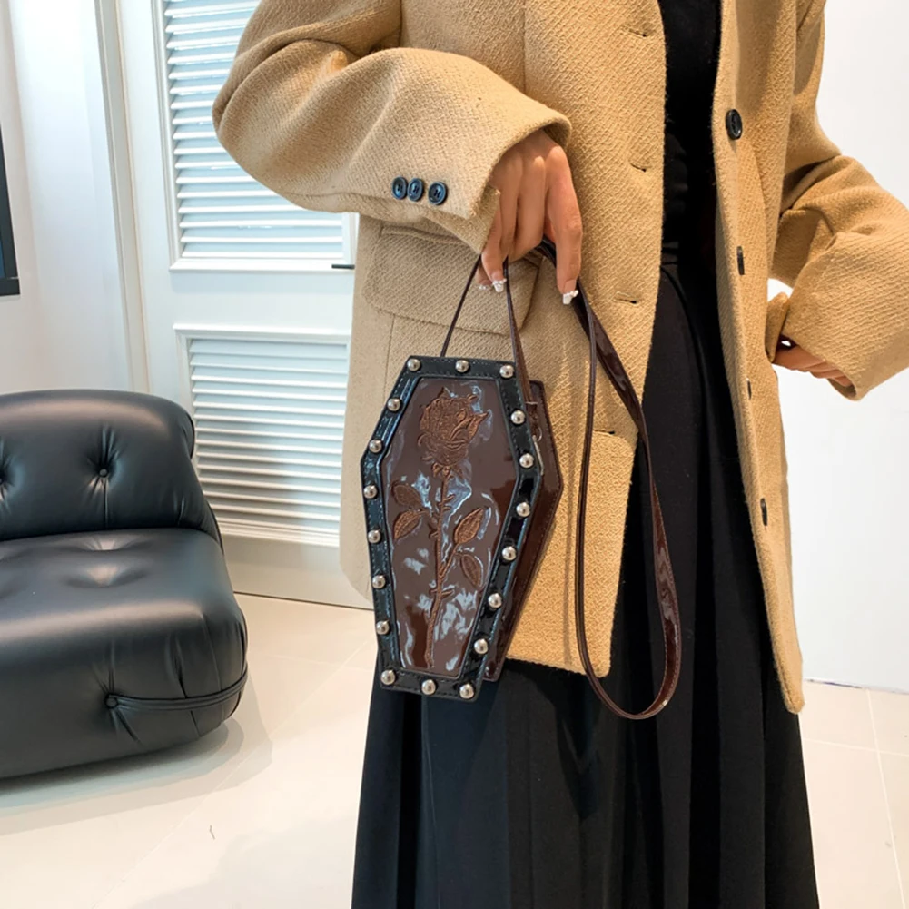 

Хэллоуин паутина слинг сумка на плечо паутина узор косплей косметичка кожаный гроб готическая винтажная сумка через плечо