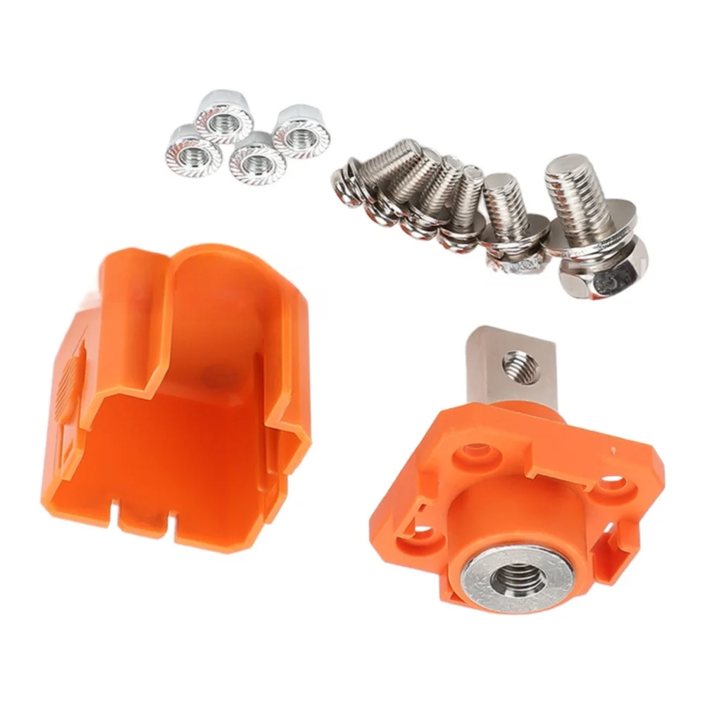 M8 Battery Terminal Connector High Current Copper Energy Storage Terminal AC500V IP67 Red Orange Power Connector For Lithium Bat