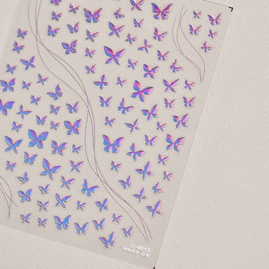 Black Lace Butterfly 5D Nail Art Stickers Intricate Hollow-Out Gothic Wing Mysterious Inspired Self Adhesive Manicure Decal DIY