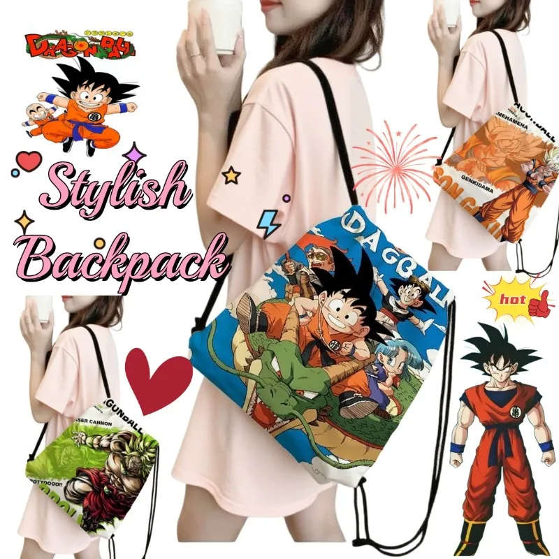 

Dragon Ball Drawstring Storage Bag Cute Fashion Cartoon Creative Kawaii Student Drawstring Bag Birthday Gift for Friends