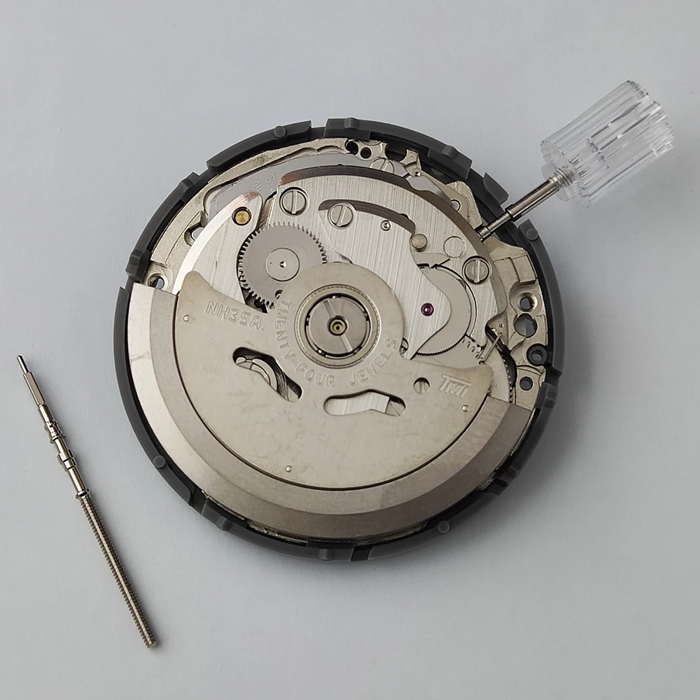 Japan Original NH35/NH35A Mechanical Movement With Black Date Window Luxury Automatic Watch Replacement Kit High Precision