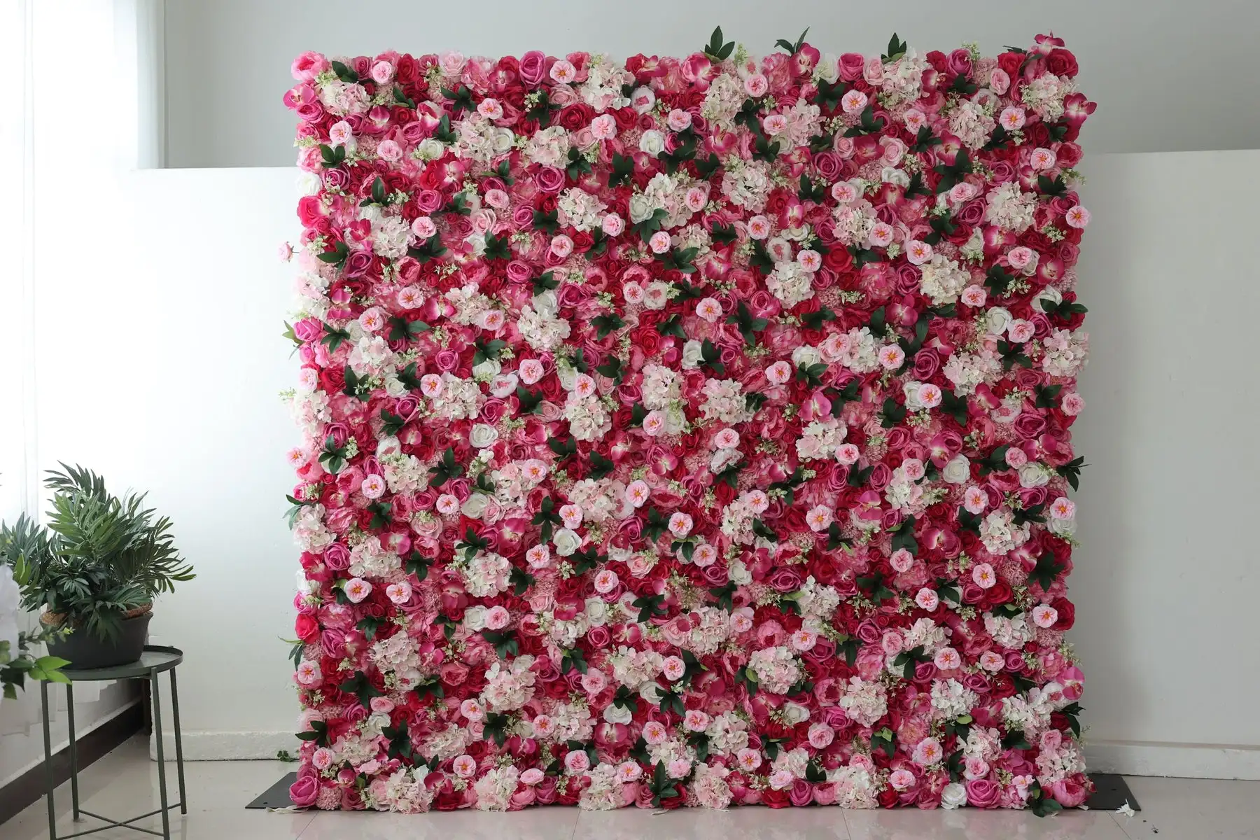 Royal Series 3D Deluxe Edition Rose Red Rose white Phalaenopsis wedding background Mixed flower wall Peony fabric decoration