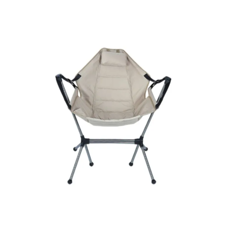 New outdoor camping aluminum alloy rocking chair, camping folding swing chair, portable beach fishing leisure chair