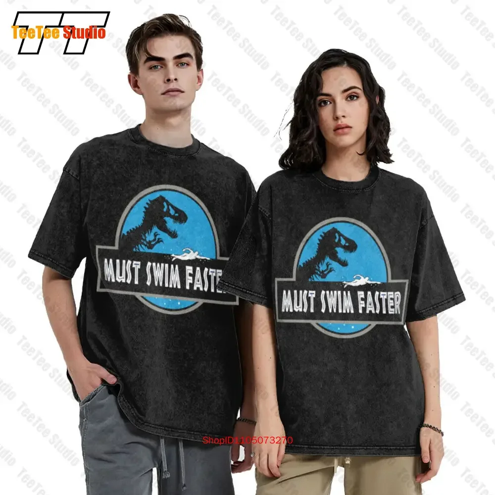 Swimm Faster Funny Sport Sign Vintage Oversized T-Shirt CH73