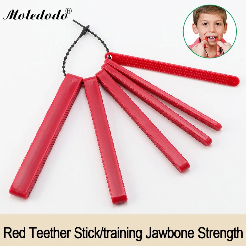 Adult Oral Motor Mandible Bite Force Trainer Autism Sensory Speech Therapy Jaw Red Grading Stick Bite Blocks Chewing Teether Kid