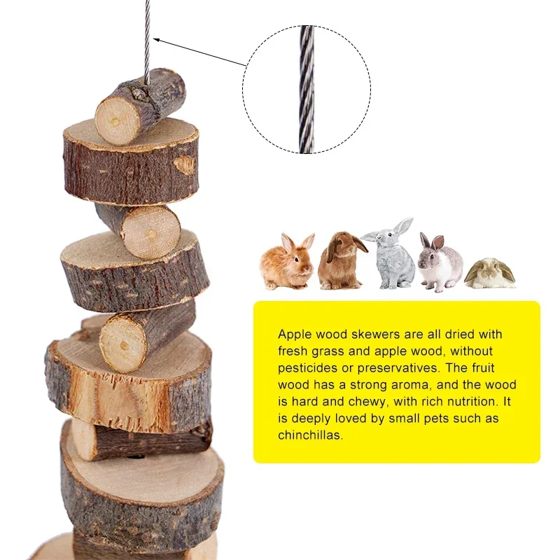 Hamster Rabbit Chew Toy Natural Wood Sticks for Small Pet Chinchilla Guinea Pigs Squirrels Tooth Grinding Toy Pet Supplies view 4