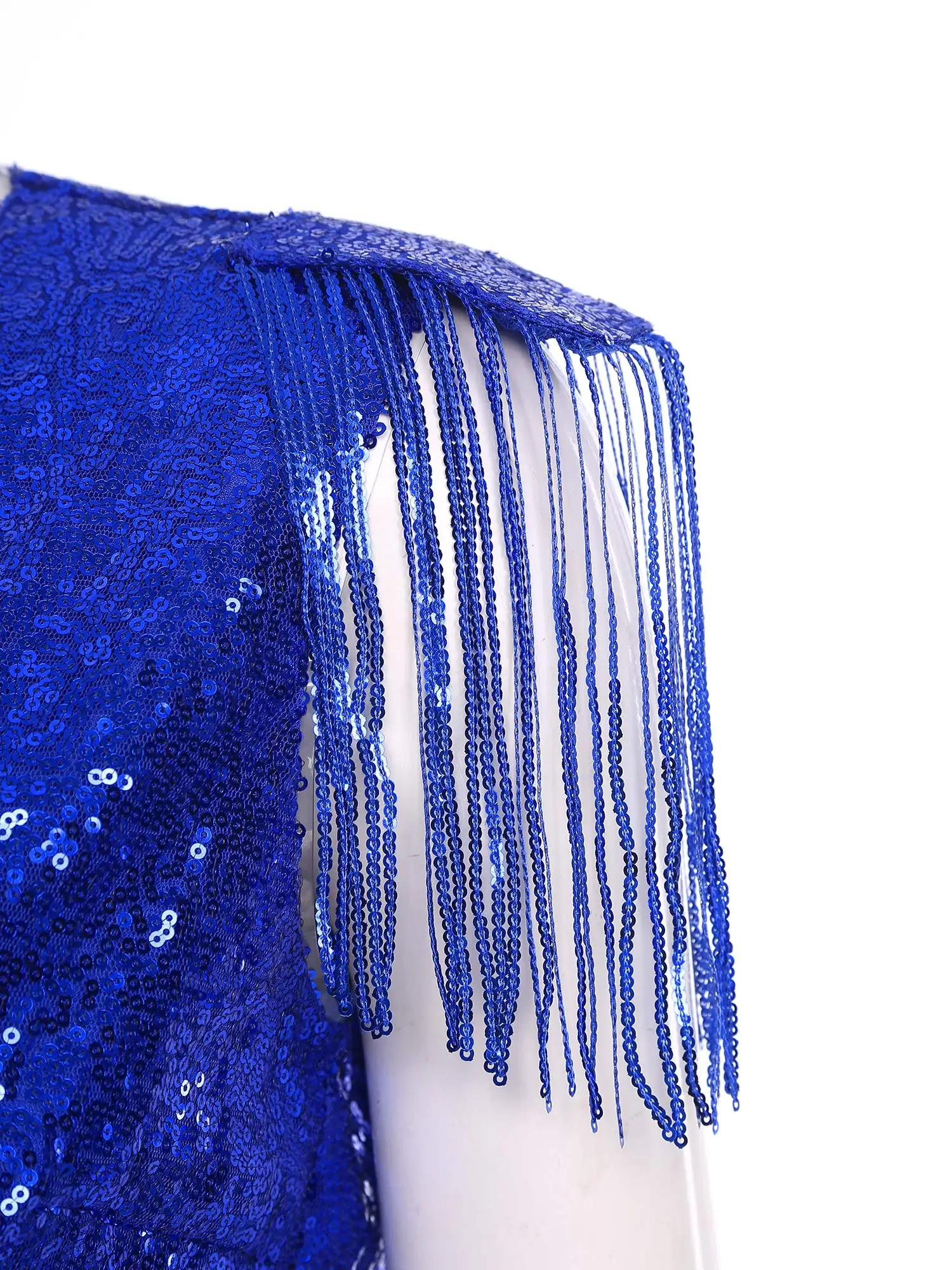 여성 핫 V넥 스팽글 태슬 파티 점프수트 패션 롬퍼 반짝이는 벨트 포함 음악 축제 레이브 디스코 클럽 의상