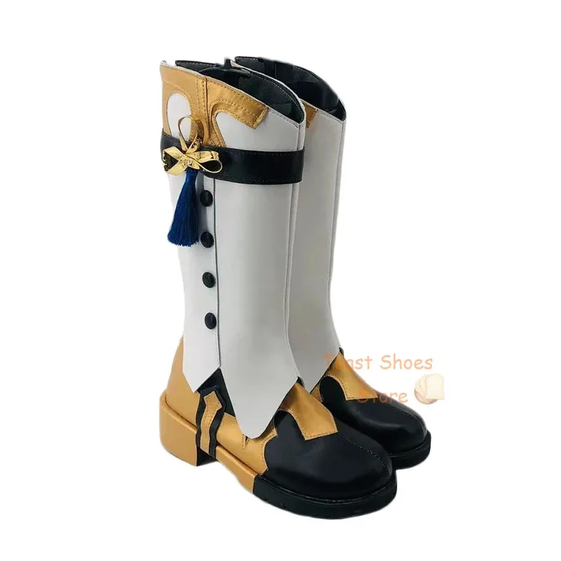 

qq98Game Genshinimpact Xingqiu Shoes Boots Comic Game for Con Halloween Party Cosplay Costume Prop Handsome Style