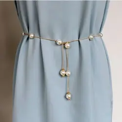 Tassel Pearl Waist Chain Sweet Belly Belt Dress Decor Korean Waistband Jeans Trouser Decor Bohemia Style Metal Waist Belt Party