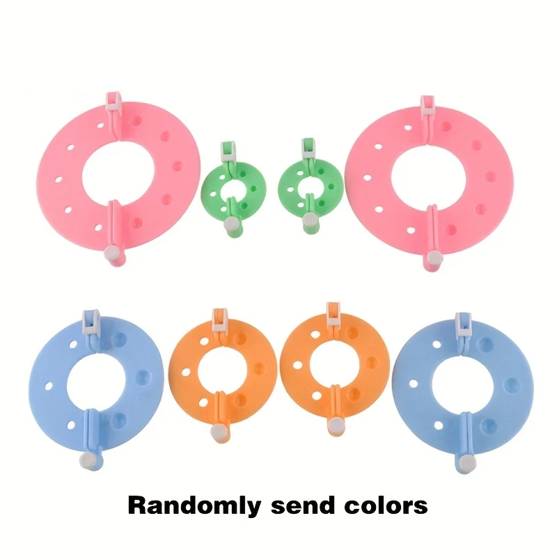1Set 4 Sizes DIY Sewing Tools Pompon Set Plastic Pom Pom Maker Fluff Ball Weaver Needle Craft DIY Knitting Tool Color Random