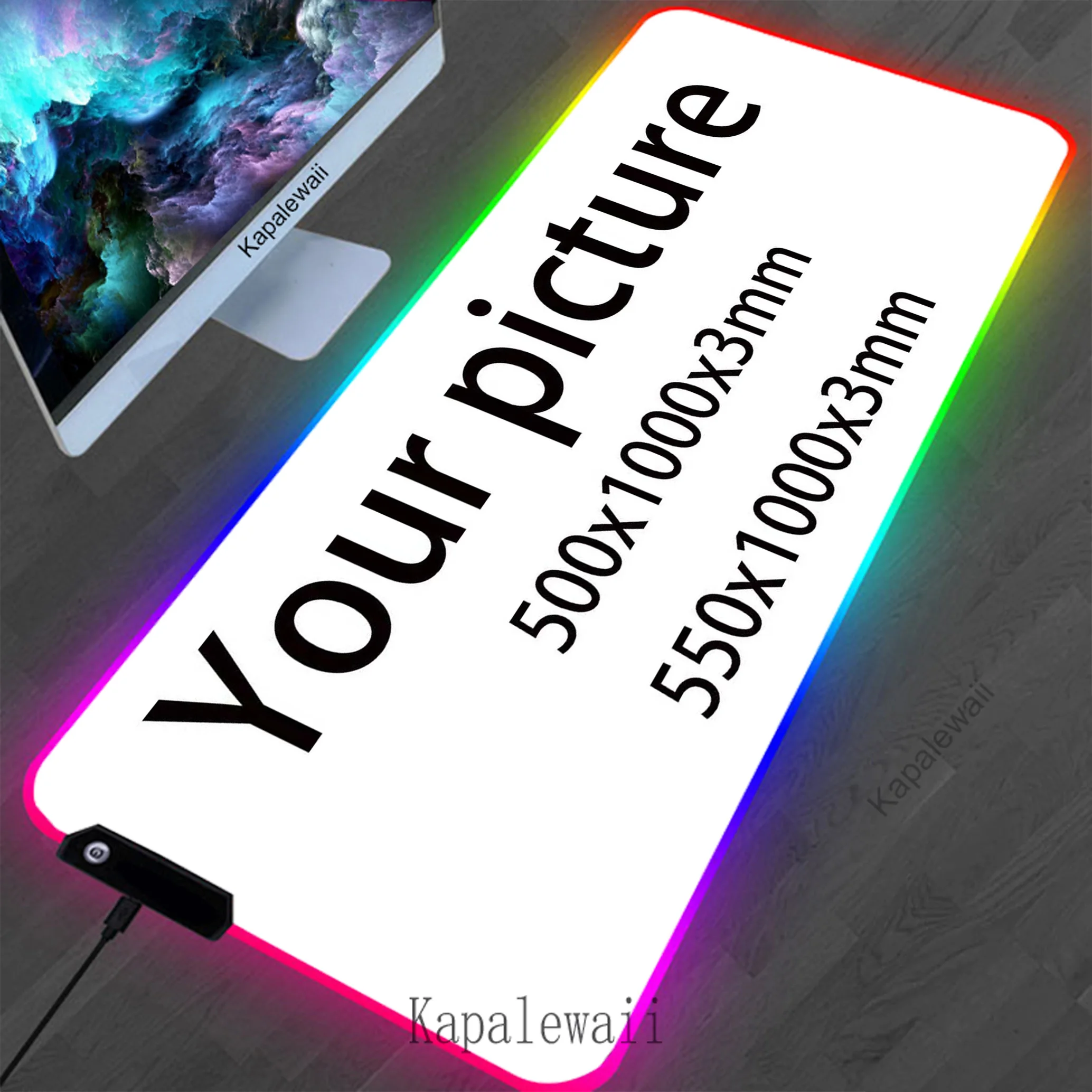 

RGB Custom Playmat 100x55cm Mousepad LED Image Tabletop Gaming Deskmat Playmat Custom Game Mat Printing HD,Rubber Mouse Pad Xxxl