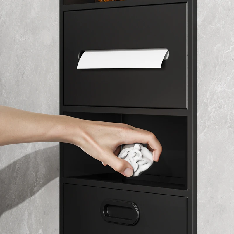 المخصصة الفولاذ المقاوم للصدأ المتخصصة المرحاض رف المهملات يمكن جزءا لا يتجزأ من خزانة المرحاض المعدنية المتخصصة #3