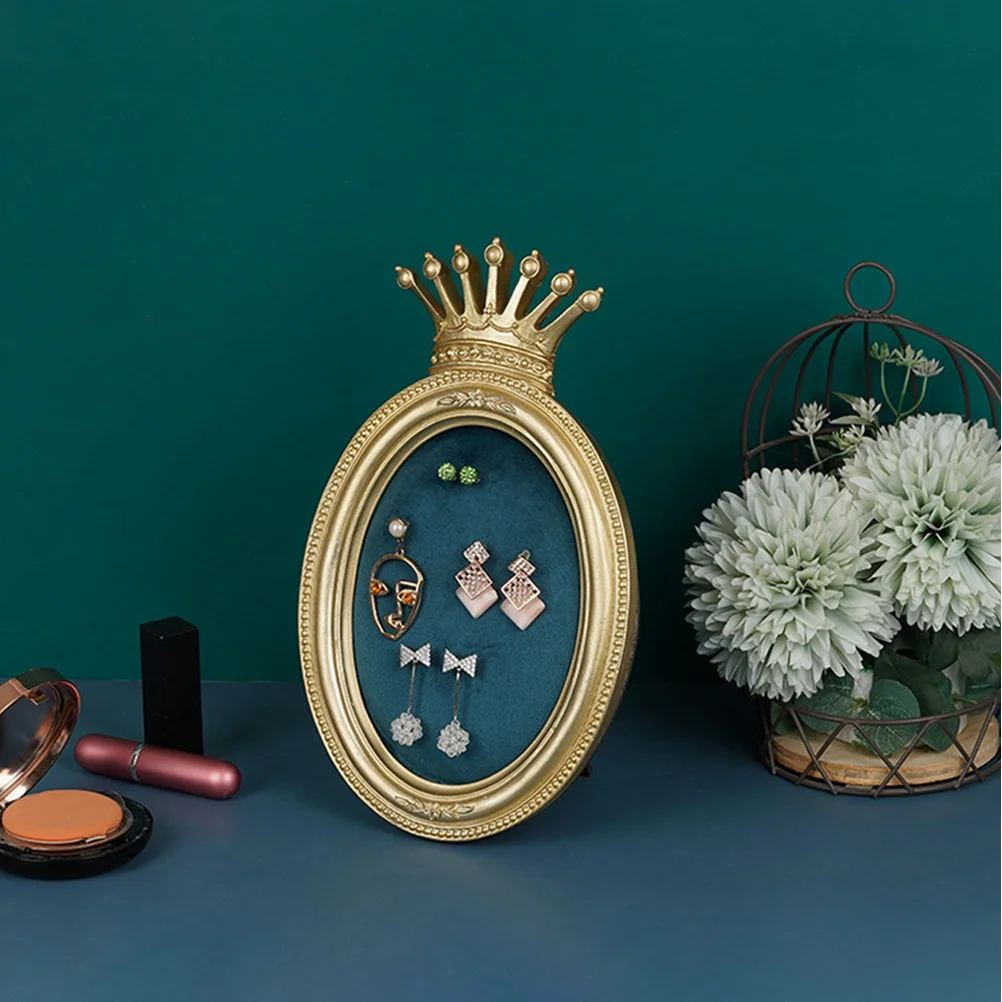 1 قطعة النمط الأوروبي تاج القرط حامل مجوهرات المنظم عرض لوحة التخزين ل أقراط دبابيس الاستخدام المنزلي