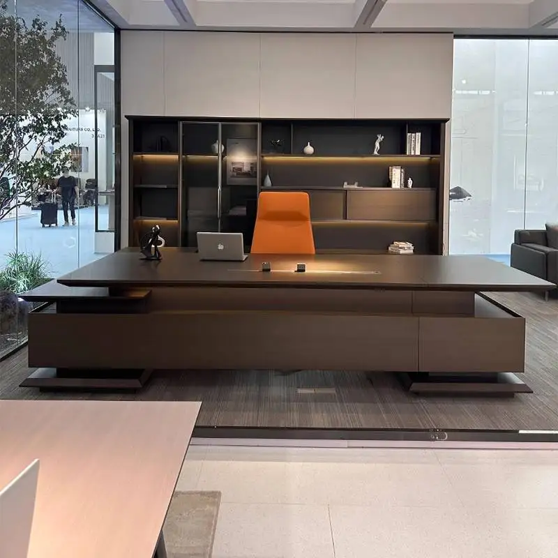 Decoration Brown Office Desks Manager Vintage Cheap Luxury Office Desks Drawers Corner Modern Escritorio Work Station Table