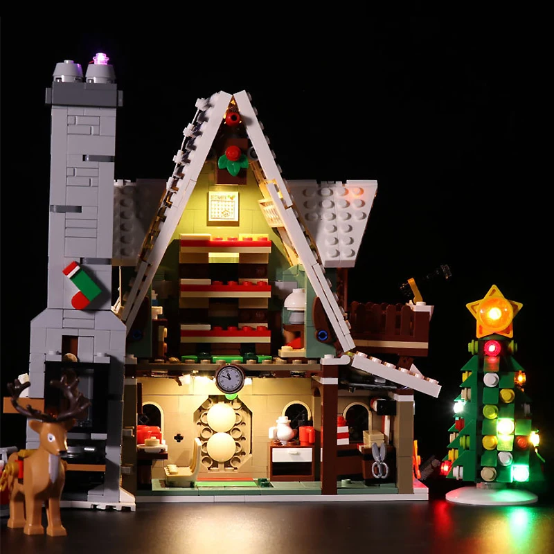 Zestaw oświetlenia LED DIY do LEGO 10275 Chrismas Elf Club House (tylko światło LED, bez modelu klocków)