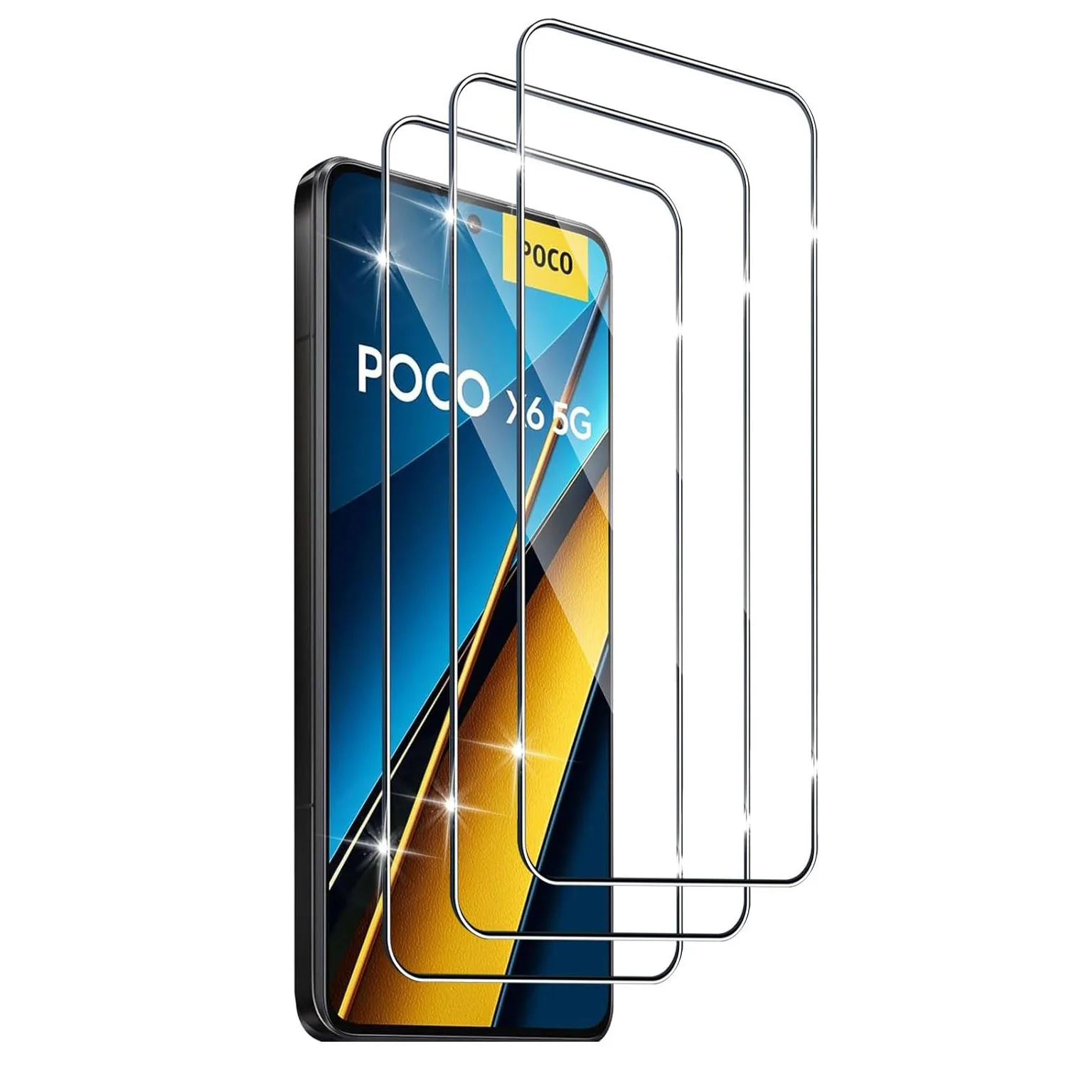 

3pcs Tempered Glass For Poco X6/Poco X6 Pro Screen Protector Glass Poco X6 Neo Protective Film