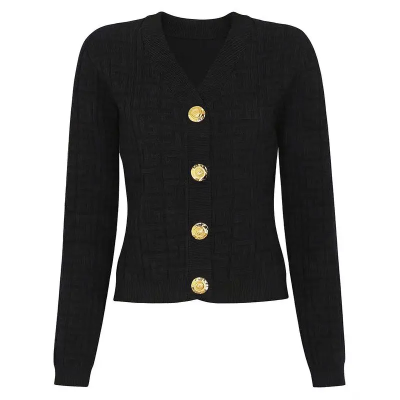 

High Quality Fashionable Embroidered Knitted Long Sleeve Women's Outerwear Spring Autumn New Style Influencer Open Cardigan Coat