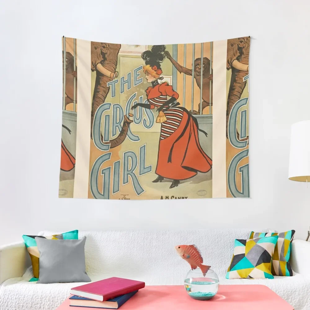 

The Circus girl vintage circus poster Tapestry For Bedroom Aesthetic Room Decor Korean Tapestry