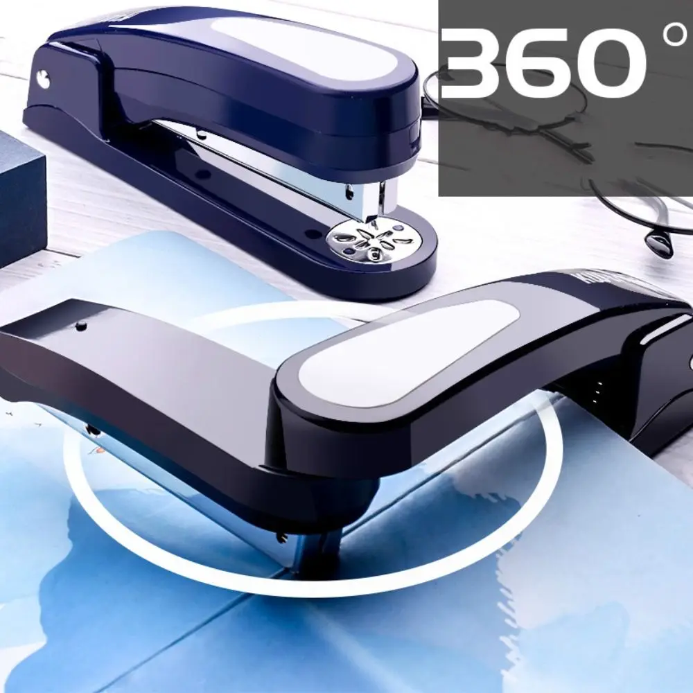 360 Degree Rotary Stapler Multifunctional Heavy Duty Stapler Thickened Effortless Long Stapler Office Binding Tools