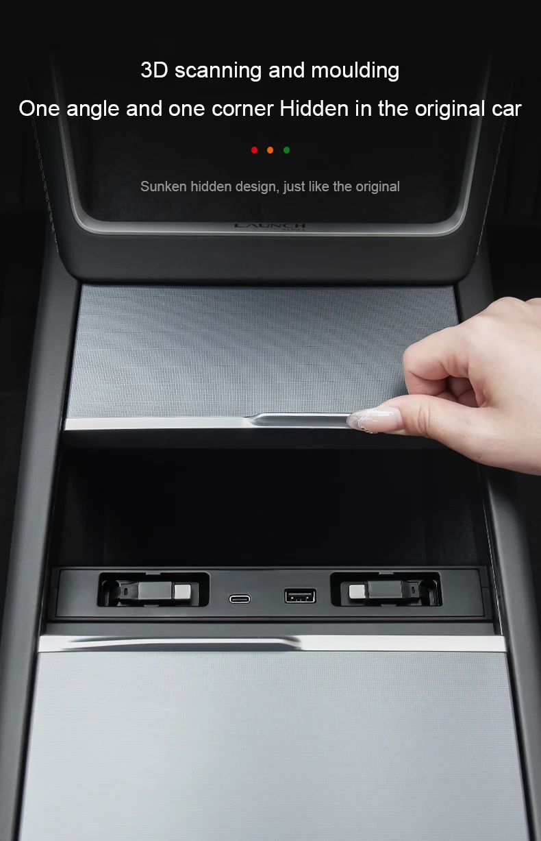 Für Tesla Model Y Juniper Schnellladegerät USB-Shunt-Dockingstation für Model 3 Highland Versenkter Adapter Stromverteiler Verlängerung – Detail 9