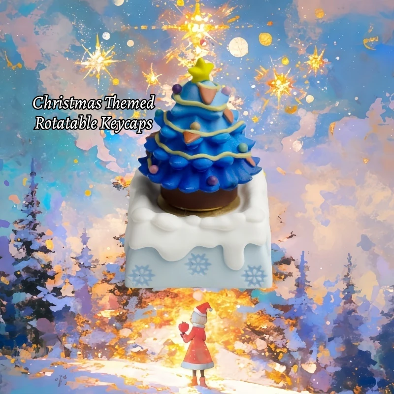 

Christmas Themed Keycaps Single Creative Original Resins Material Cute Customized Esc Position Gift Rotatable Cross Axis Hole
