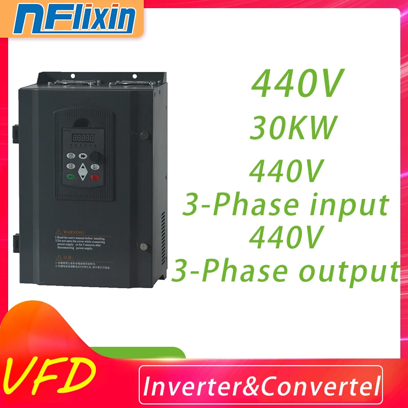 440V Dual Display VFD 18.5/22/30/37/45/55KW 3-phase 440V Water Pump Motor Speed Controller Frequency AC Drive Inverter