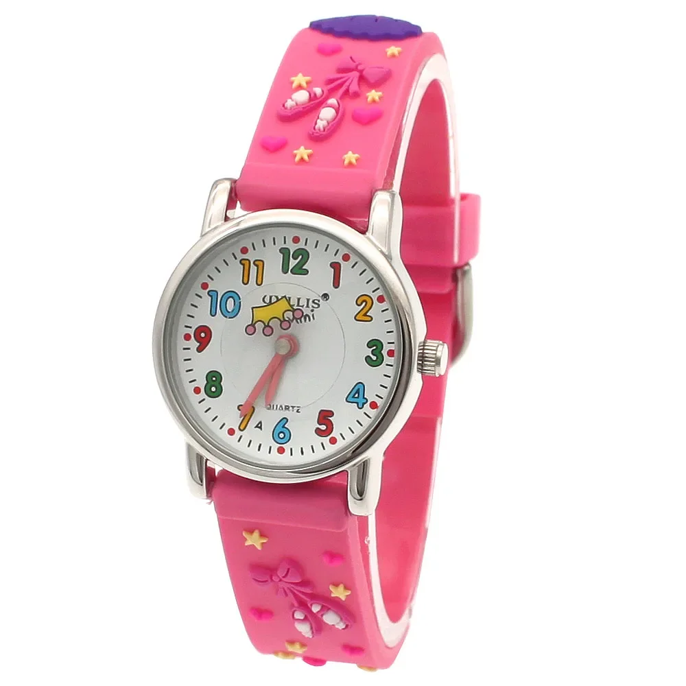 High Quality Cute Crown Girls Watch Cartoon children watch girls Rubber kids watches Silicone Quartz Wristwatches A29