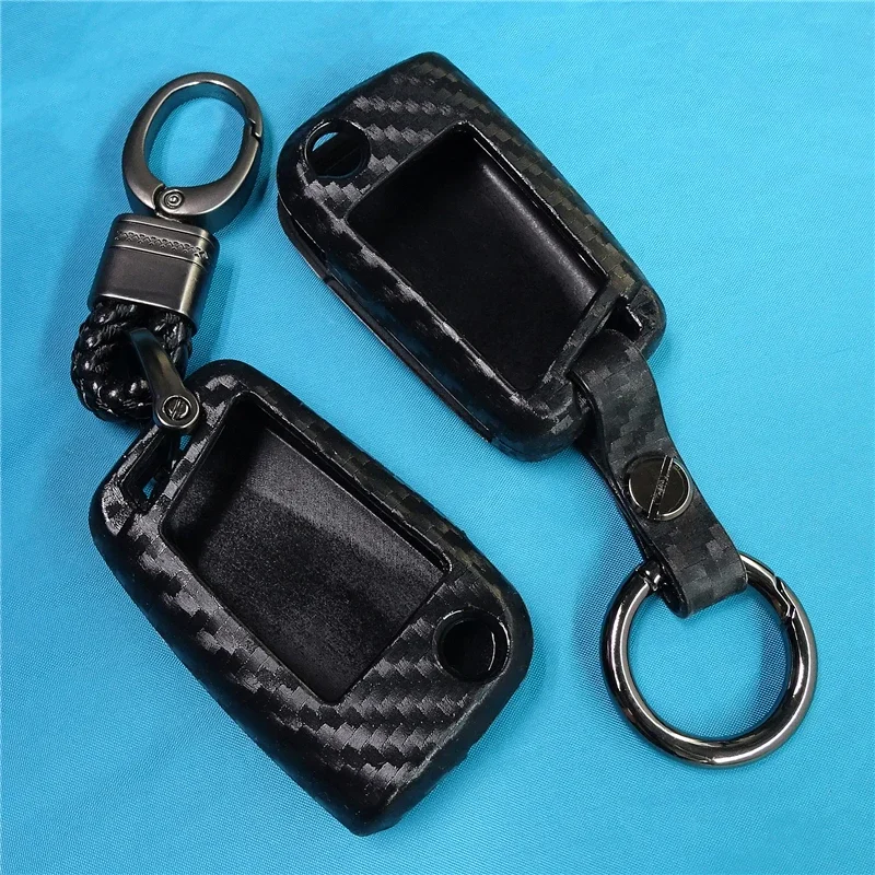 Car Key Case Cover For Volkswagen VW Golf 7 GTI R MK7 Tiguan Carbon Fiber Car Key Bag Shell Holder Fob Keyring Keychain