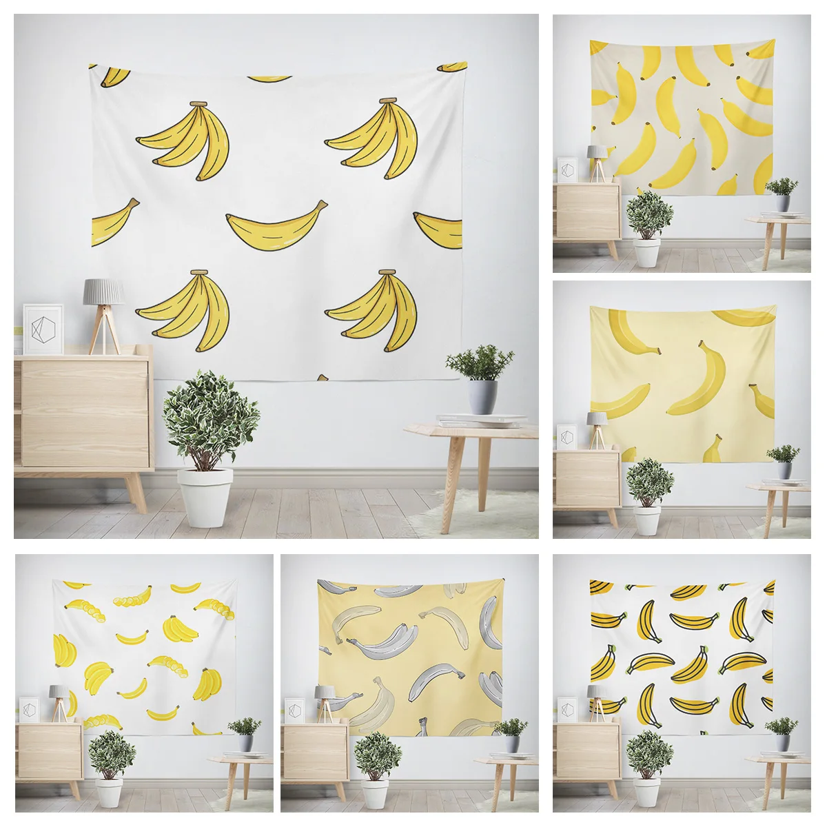 Home decoration modern room decor items wall tapestry aesthetic bedroom wall art large fabric Fruit plant fresh simple Nordic