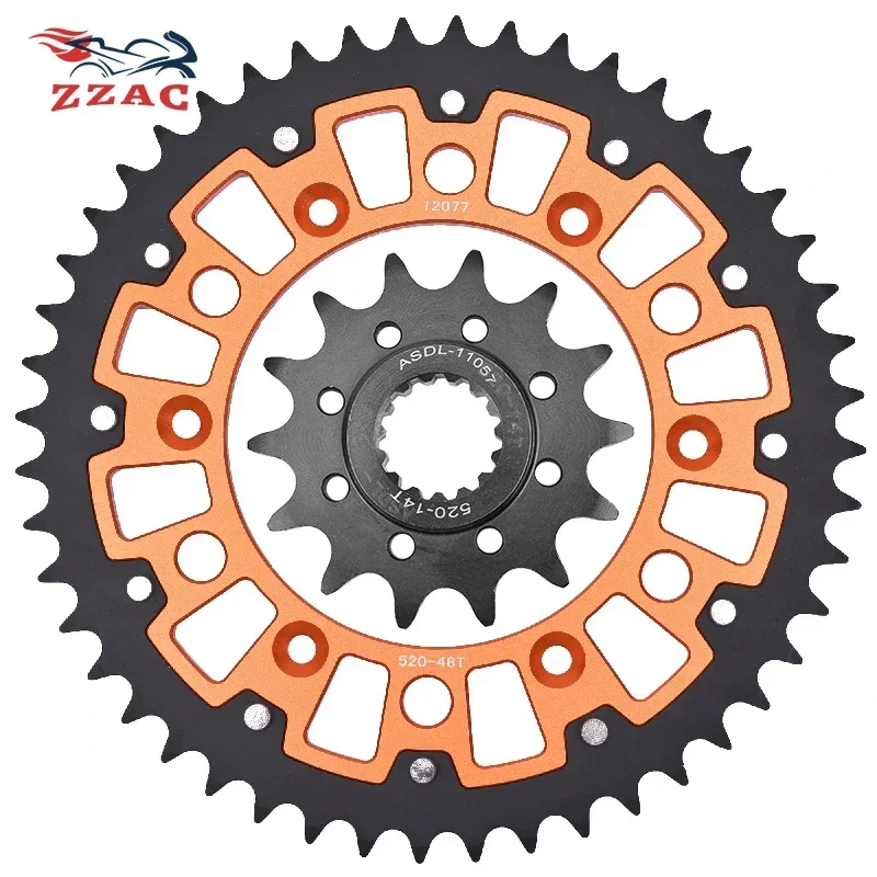 

520 48T 14T Motorcycle Steel Aluminum Composite Front Rear Sprocket Kits For KT/M 200 EXC MXC XC XC-W 450 SMR 520 525 EXC MXC SX