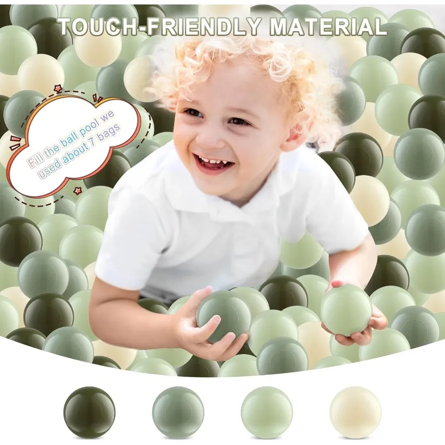 170個のクリアボールピットボール、男の子と女の子向けの耐圧プラスチックおもちゃボール