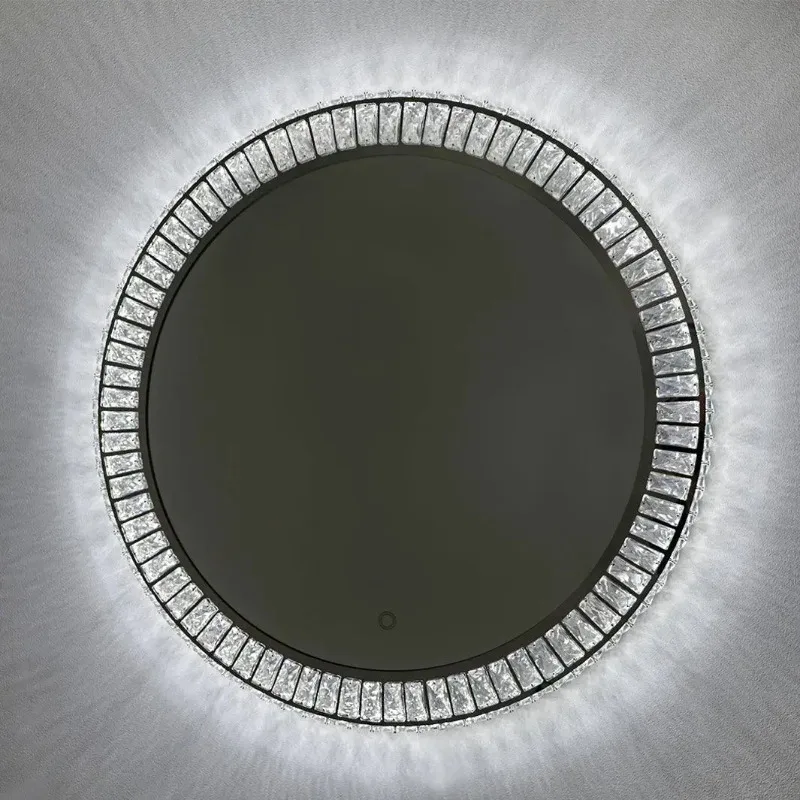 Touch Screen Crystal Clear Lighted Makeup Mirror Wall Mounting Bathroom Led Mirror with Light