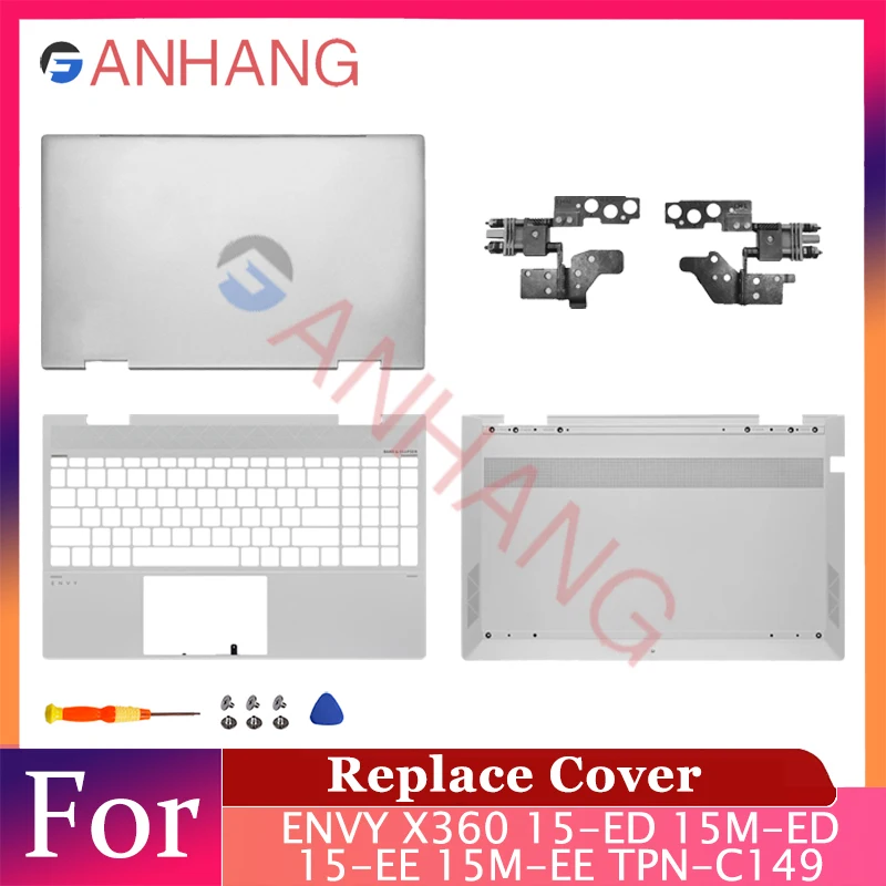 Per ENVY X360 15-ED 15-EE TPN-C149 C148 Sostituisci LCD Della Copertura Posteriore Lunetta Anteriore Palmrest Bottom Case Cerniere L93203-001 L93204-001