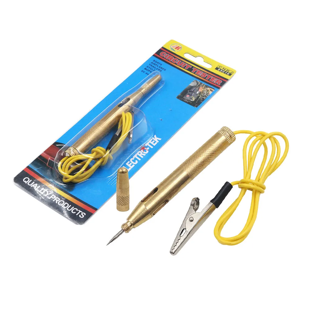 DC6V-24V Car Circuit Tester Probe Light System Test Probe Lamp Auto Light Lamp Voltage Test Pen Detector Copper Diagnostic Tool